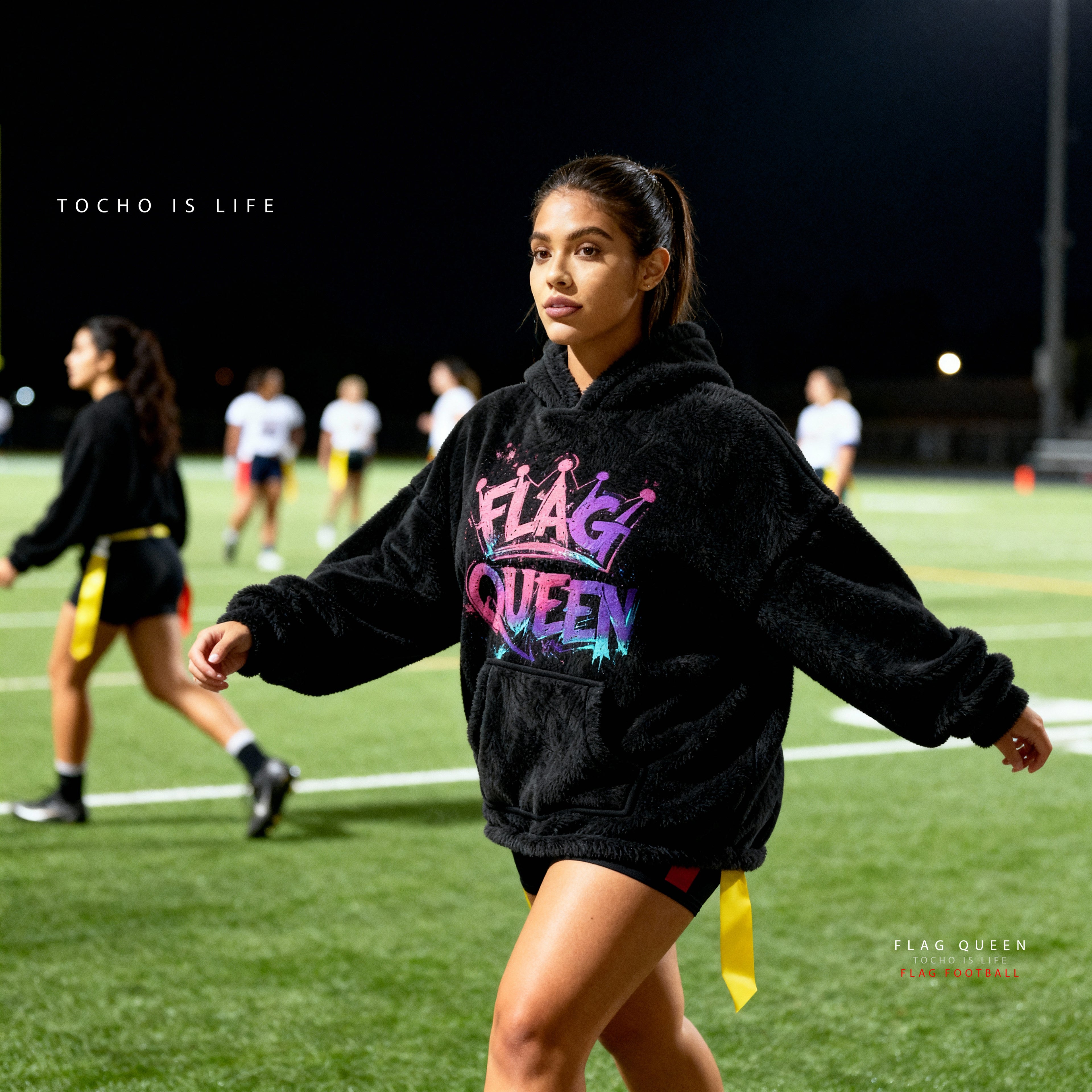 FLAG QUEEN™ oversized Hoodie – Night Field Edition