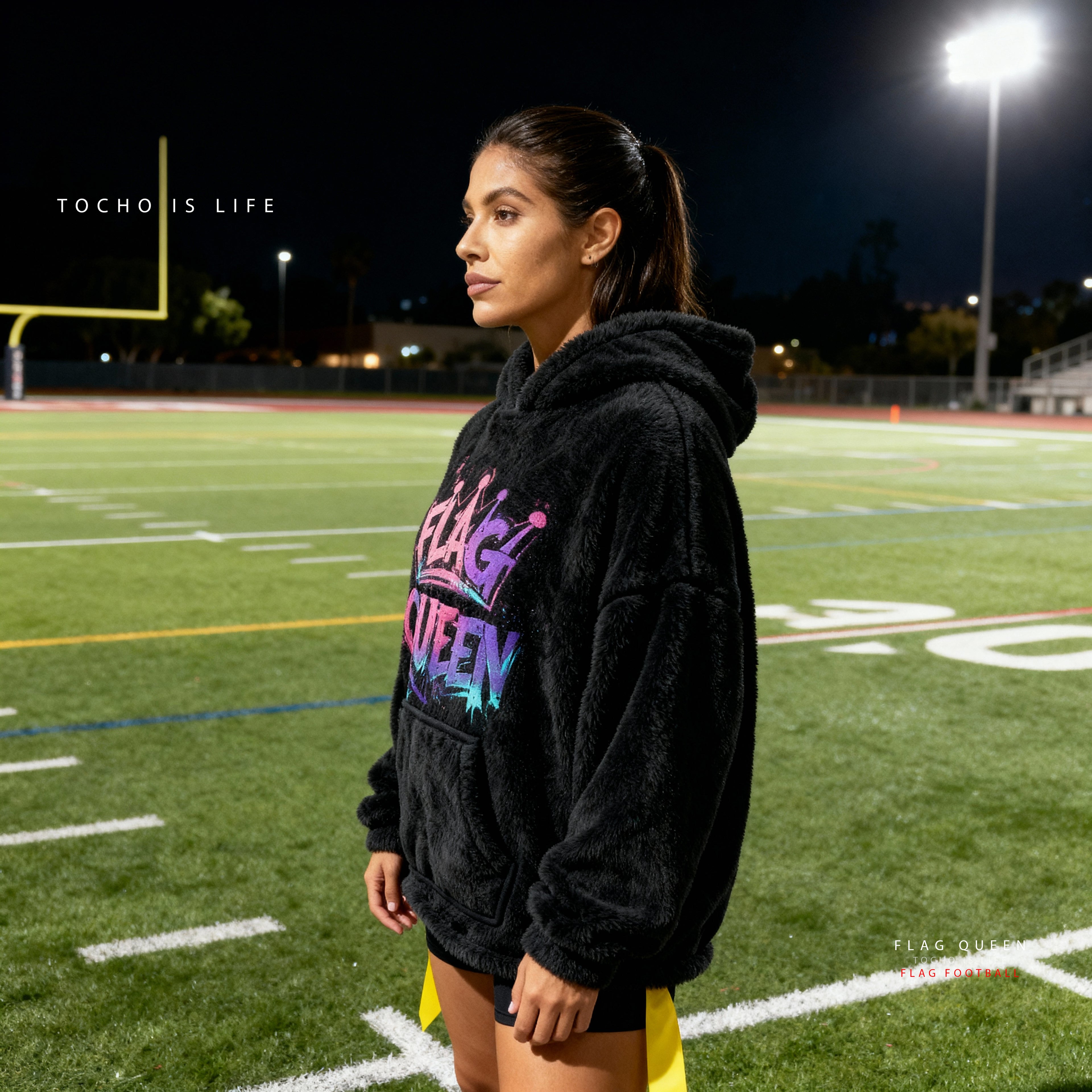 FLAG QUEEN™ oversized Hoodie – Night Field Edition