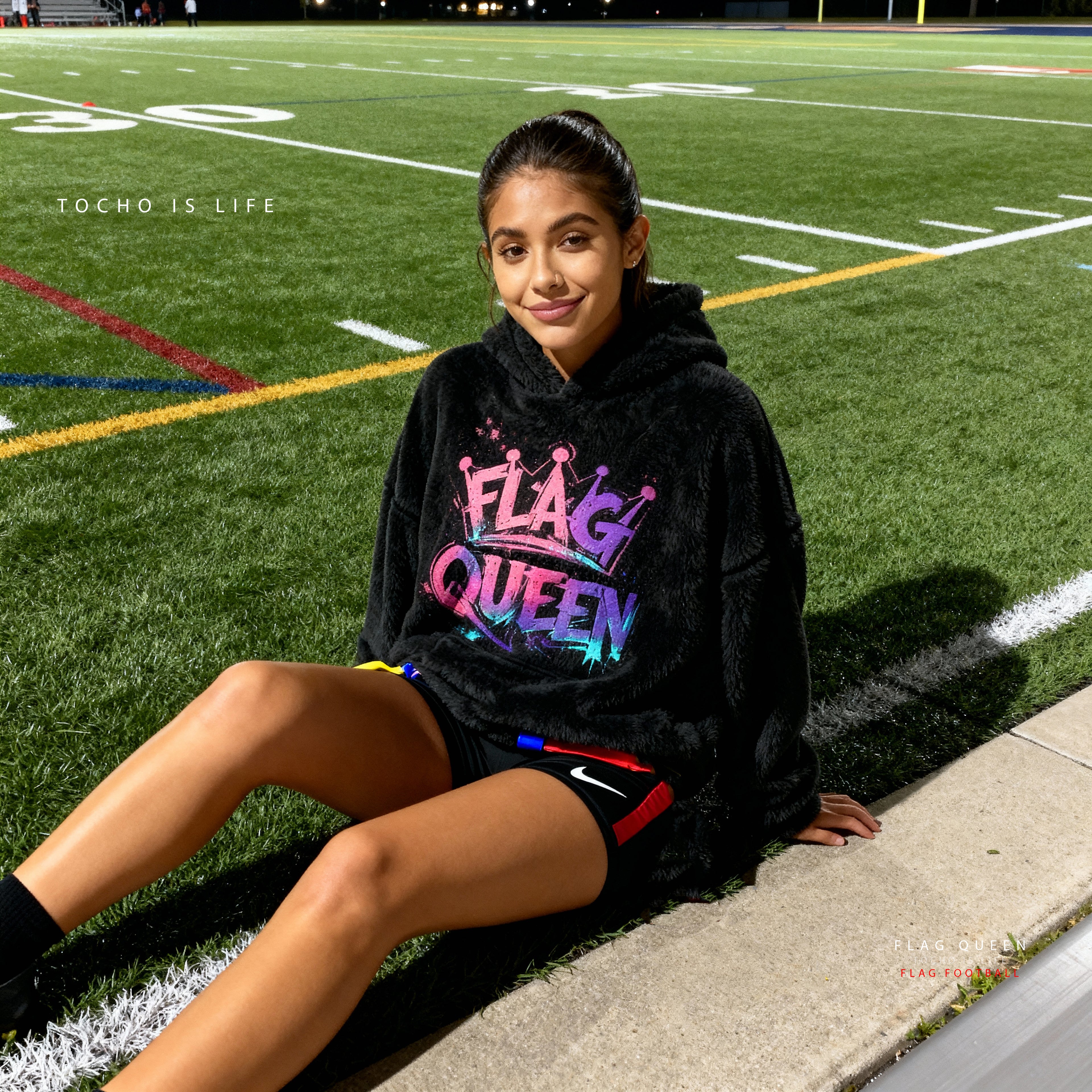 FLAG QUEEN™ oversized Hoodie – Night Field Edition